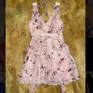 Summer pink floral dress, size S worn once